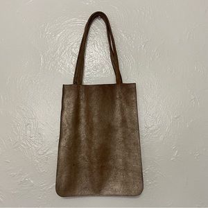 Minor History Metallic Brown Leather Tote